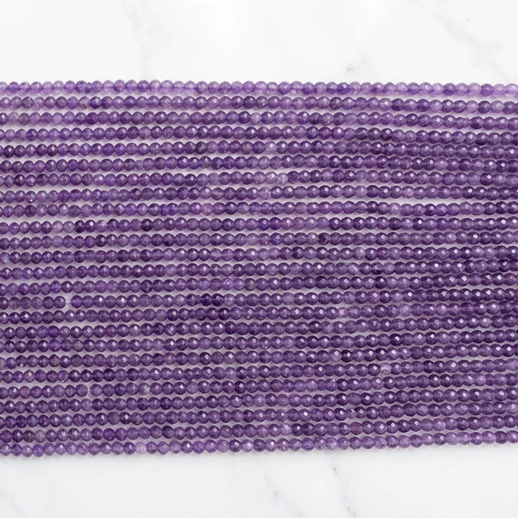 Wholesale Natural Amethyst Round Faceted Beads 2mm-4mm Shiny for Jewelry Making Loose Nature Crystal Gemstone Beads