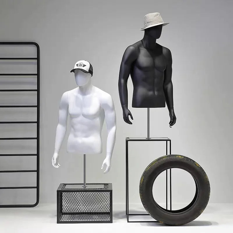 Mannequin Torso Bust Black With Head