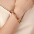 Exquisite Sparkling Color Crystal Chain Bracelet Light Luxury Strong Magnetic Buckle Pave Diamond Bangle Womens Jewelry