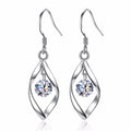 Fashion Latest Design Brand Copper Silver Plated Wave Ear Ring Silver Color Zircon Female Simple Women Earrings MegaBDM
