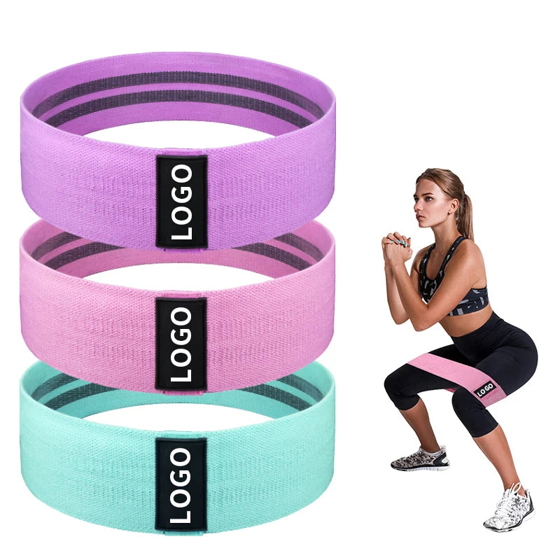 Wholesale Custom Logo Yoga Band Loop Pilates Hip Fabric Resistance Bands Manufacture Pink Resistance Band