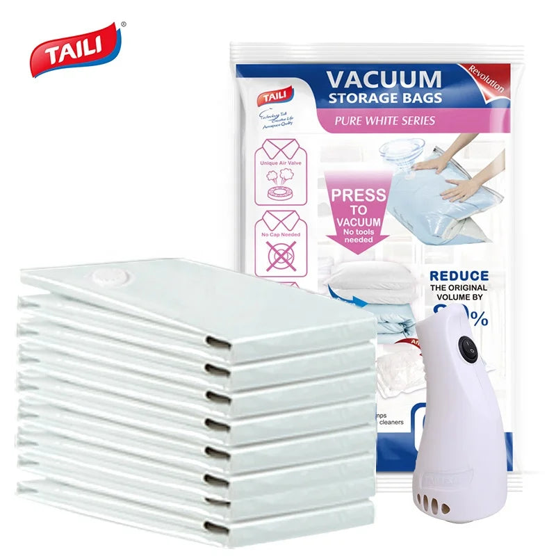TAILI PA+PE Flat Bag Storage Bags Vacuum Eco-Friendly Compressed Vacuum Storage Bags With Hand Pump for Clothes