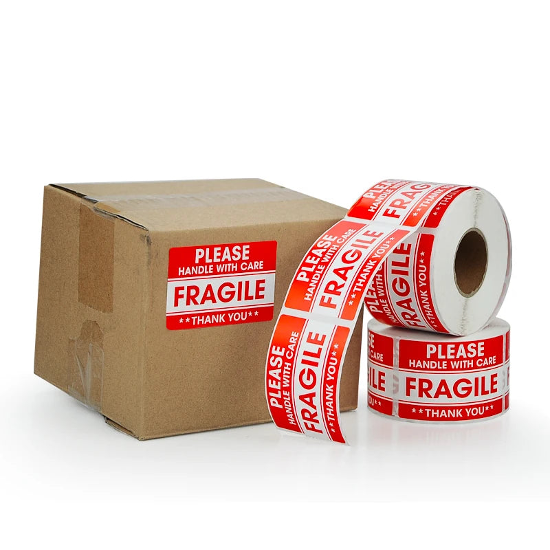Custom Printed Strong Adhesive Fragile Warning Labels for Express Shipping