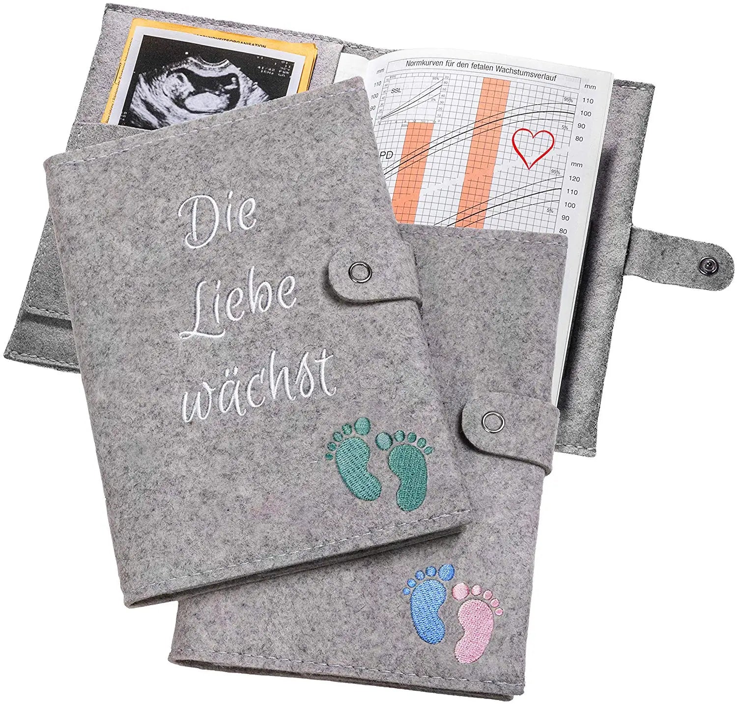 Wholesale in Stock Low MOQ Colorful Photo and Cards Mother Bags Portable Grey Passport Holder Felt Mutterpass