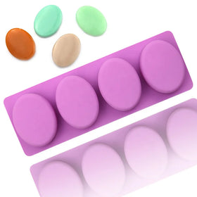 716 Factory Free Sample 4 Hole Ellipse Shape Silicone Cake Mold Soap Mold Home Diy Candy Mold Soap Diy Make Candle Resin