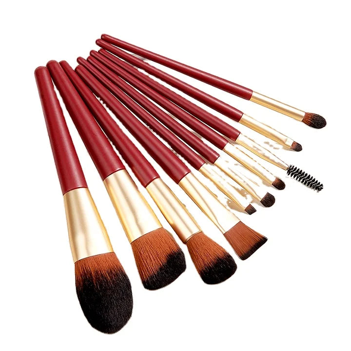 Hot Selling Red Makeup Brush Set High Quality Makeup Foundation Brush Luxury Brushes Makeup 10 Pcs Set