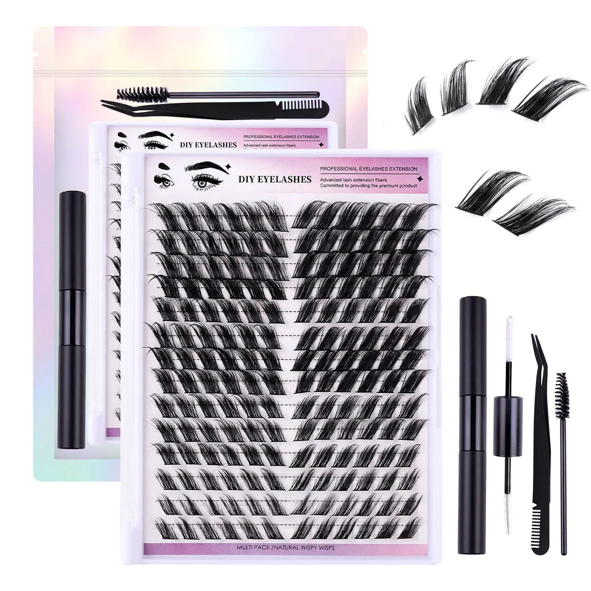 Manga False Eyelashes Original Fox Style Eyelashes Extension D Curl Cluster Eyelash Kit