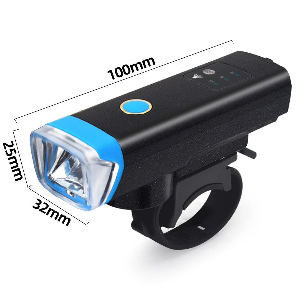 MTB Mountain Bike Nose LED Light Horn and Light Combination 120 DB Horn 350lm Headlight USB Charging Bicycle Accessories