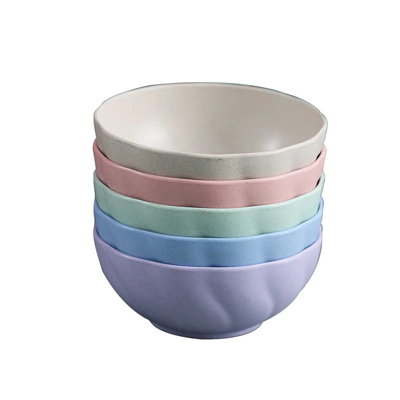 Low Price Round Japanese Reusable Microwavable Recycled Eco Friendly Plastic Wheat Straw Bowls