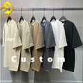 Fengway Custom Men Casual Blank Oversized T-Shirts 100% Cotton Eco-Friendly Breathable Short Sleeve Solid Color Drop Shoulder