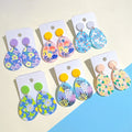 Popular Geometric Teardrop Earrings Beautiful Multicolor Acrylic Earrings Sweet Floral Daisy Earrings for Women Girls