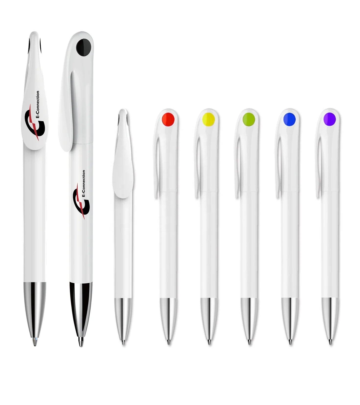 White Rabbit Twist Plastic Ballpoint Pen 1.0mm Custom Logo Multi Color Hotel Guest Room Amenity Branding Pen