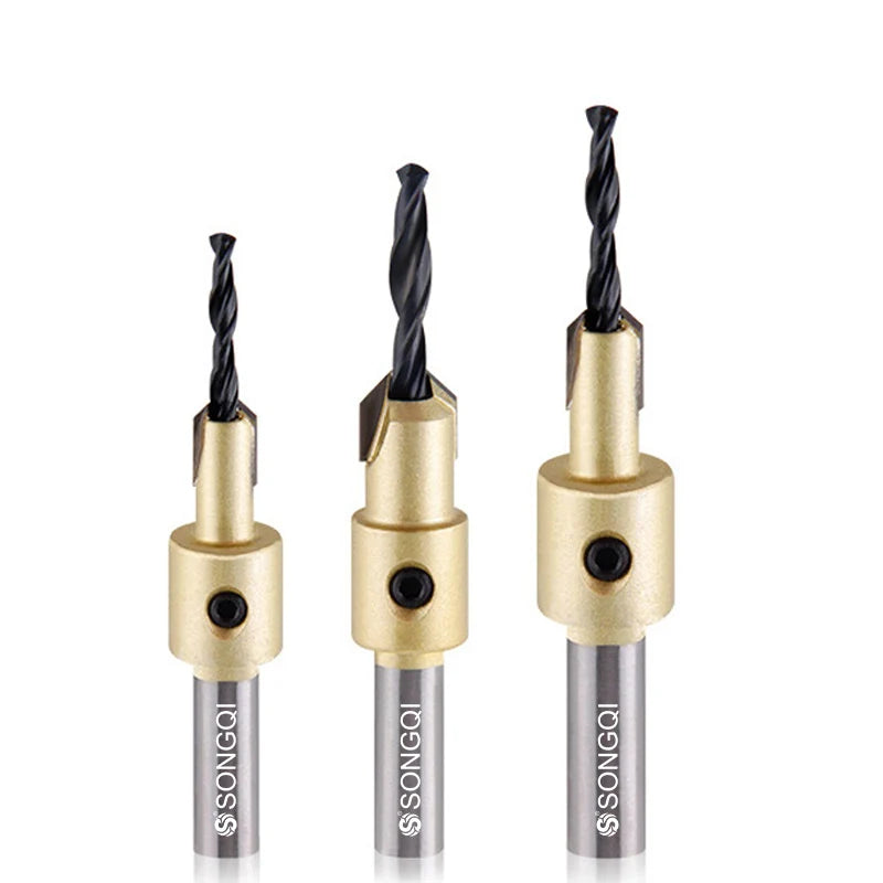 SONGQI HSS Polit Drill 1/4" Quick Change Shank Wood Countersink Drill Bit for Wood Drilling MegaBDM