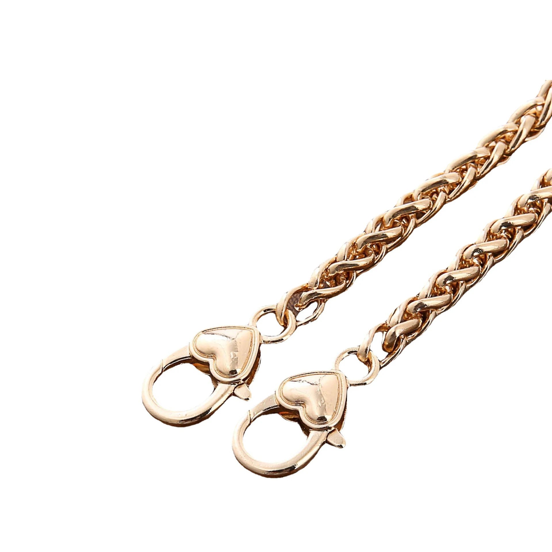 Custom Size 30mm Gold Chain Buckle Engraved Metal Replacement Bag Chain for Handbags Iron Leather Alloy Zinc with Logo Type Ring