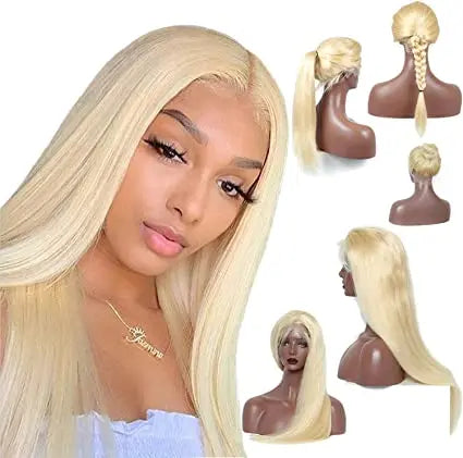 Unprocessed 613 Blonde Brazilian Remy Virgin Human Hair Transparent Lace Front Wig with Water Wave for Black Women
