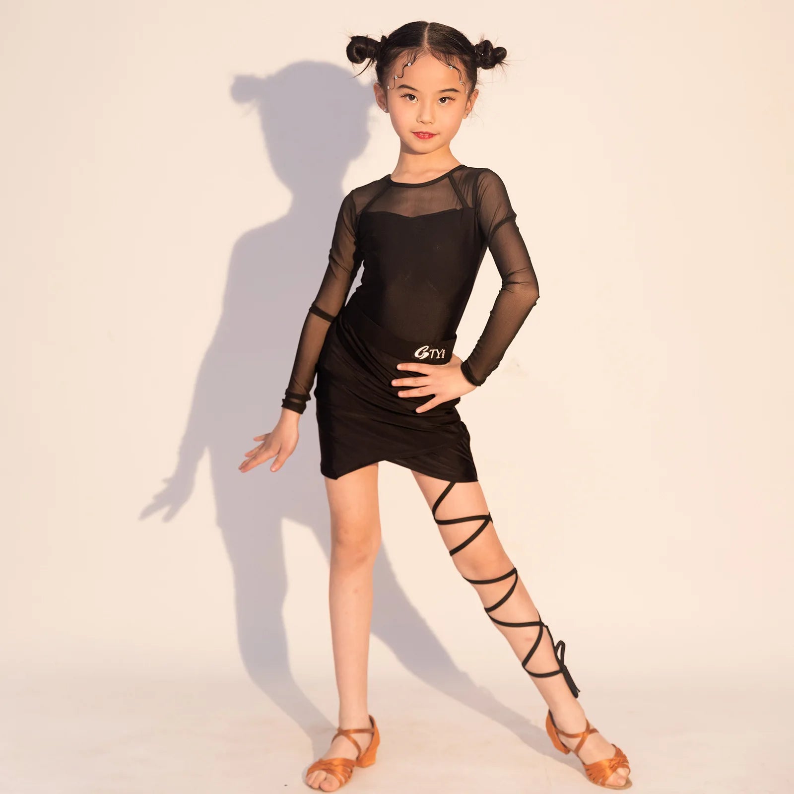 Hot Selling Girls Practice Performance Children Separate Dress for Latin Dances