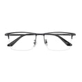 Fashionable Half Rim Men's Titanium Metal Eyeglasses Cool Optical Spectacles with Prescription Diamond Face Shape Match