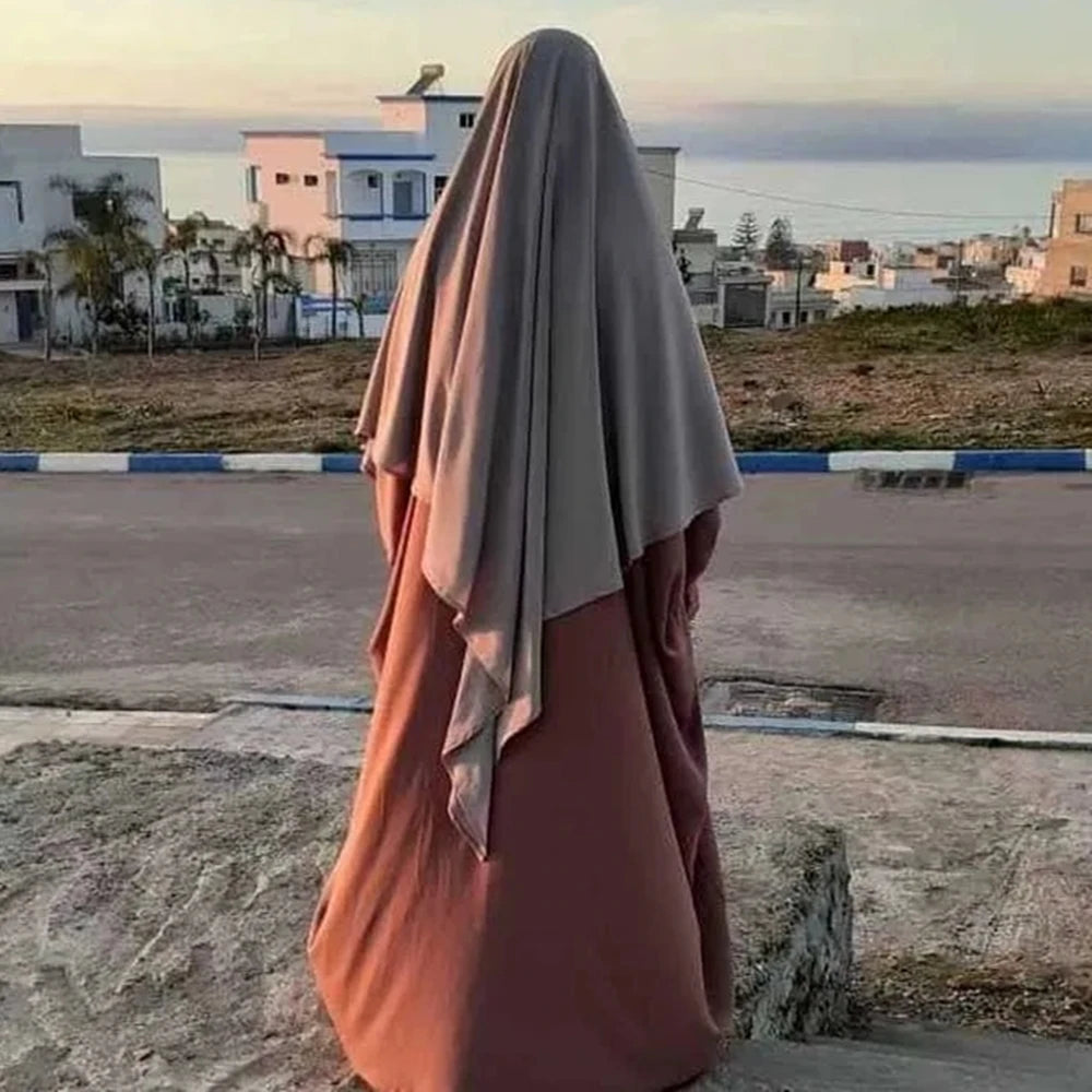 Ramadan Hot Sell Muslim Khimar Breathable Fabric Dubai Malaysian Hijabs Muslim Women Big Scarves Hijab Khimar