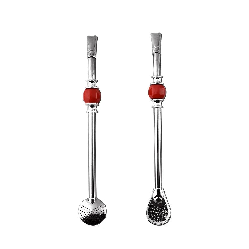 Food 304 Stainless Steel Yerba Mate Drinking Straw Metal Filter Spoon Bombill Bar Accessories Drinkware