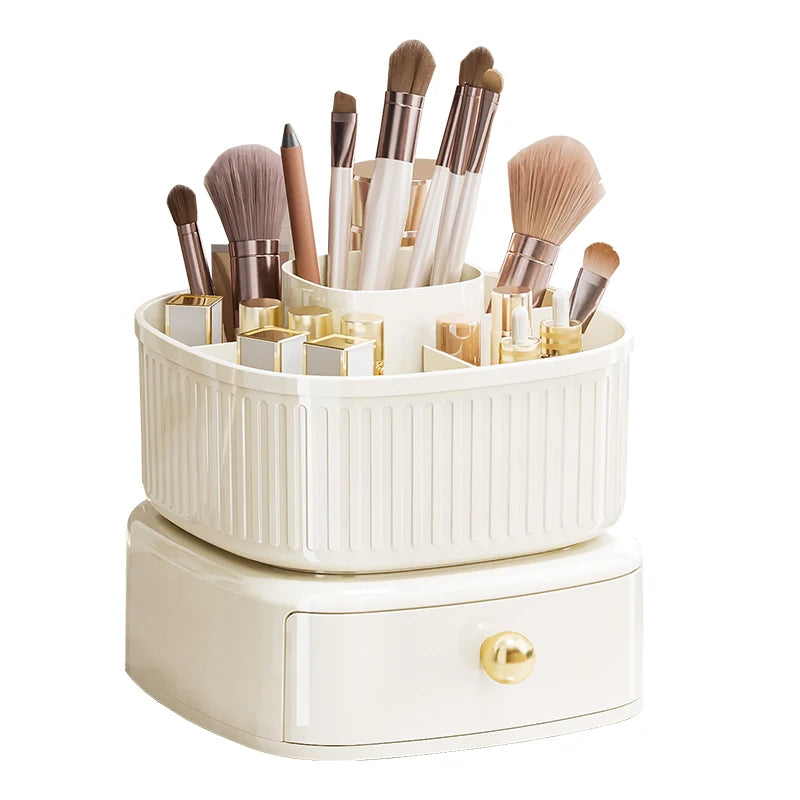 Rotating Storage Box square Drawer Lipstick and Makeup Brush