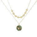 Women's Double-Layer Star Pendant Necklace with Stainless Steel Gold Plating Unique Geometric Design Collar Chain