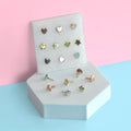 8mm Metal Mini Brads Scrapbooking Paper Fastener in Heart Flower Rose Gold Silver Black Durable Abrasive Block