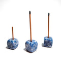 DIY Competitive Price Natural Crystal Incense Holder Stone Crafts Blue Spot jasper Cube Incense Holder for Decoration Gift