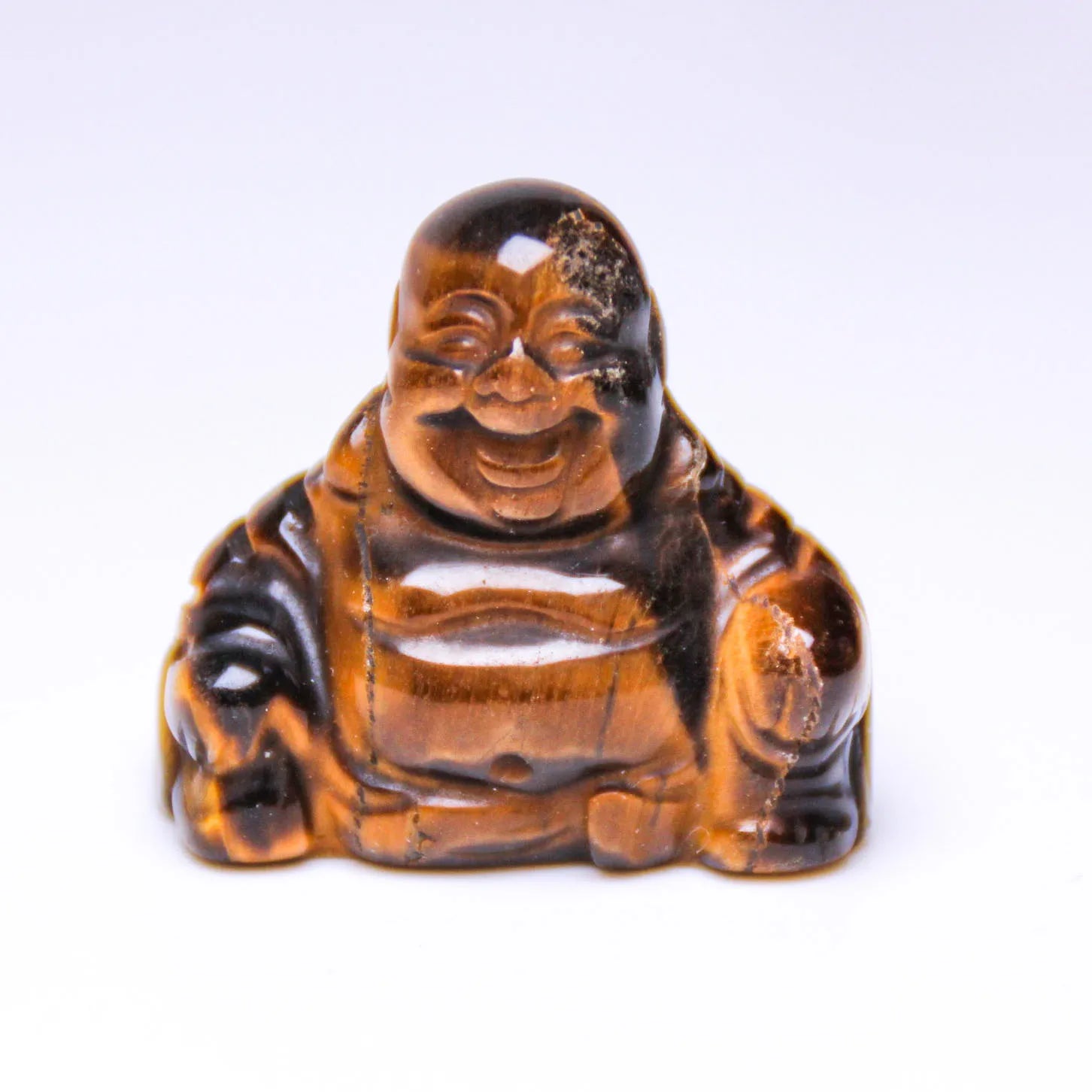 Huiying Hot Product Gemstone Carving 30*30mm Gemstone Sitting Happy Buddha for Spiritual Gift