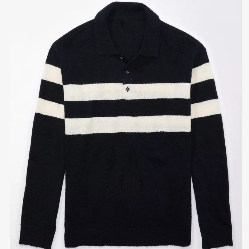 2023 Wholesale Wool Blended Men Polo Shirt Men Sweater Knit Pullover