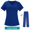 OEM Scrubs Uniforms Sets V-neck Short Sleeve Elastic Scrubs Suit Tops Nursing Jogger Sets Women Scrubs Nurse Hospital Uniform