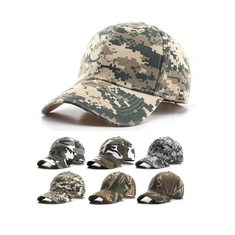 Custom Embroidered Logo Outdoor Sports Camouflage Baseball Cap Wholesale Breathable Sun Protection Baseball Hats
