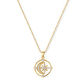 Nagosa 925 Sterling Silver Custom 18k Gold Vermeil Cubic Zirconia Crescent Moon Starpendant Necklace