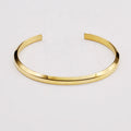 Good Quality 18K Gold Plated Titanium Steel Open C Shape Charm Bracelet Bangle for Women Men Jewelry