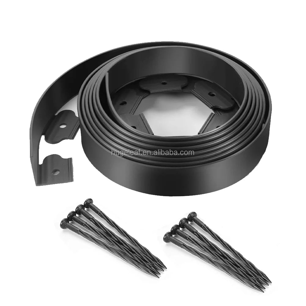 PE Flexible Durable Easyflex Heavy Duty No-dig Landscape Edging Roll Plastic Garden Edging Border with Fixing Nail