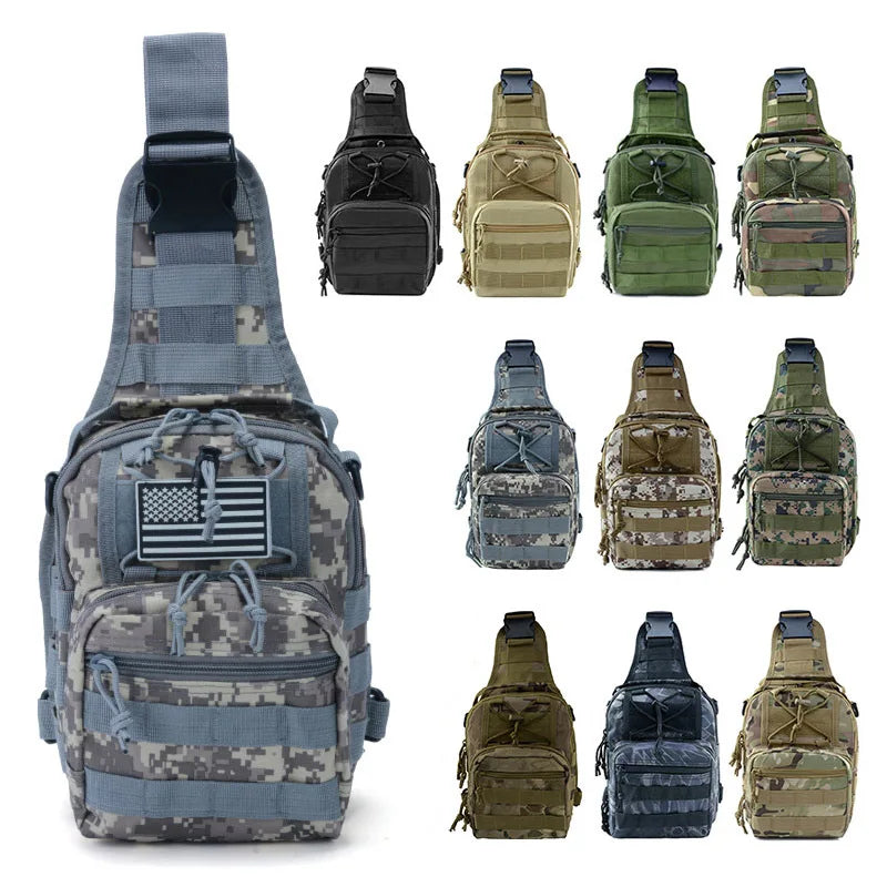 Multi-functional Camping Hiking Tactical Waist Bag Outdoor Men Crossbody Bag Camouflage Single Shoulder Sling Men Chest Bag