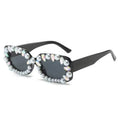 2023 Good Quality Oval Frame UV400 Lenses Diamond Women Square Sunglasses