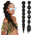 AliLeader Cute High Puff Afro Caterpillar Marley Braids Adjustable Drawstring Bubble Lantern Ponytail for Women Girls Kids