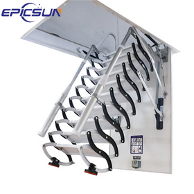 Carbon Steel Alloy Indoor Attic Ladder Multifunctional Telescopic Attic Ladder