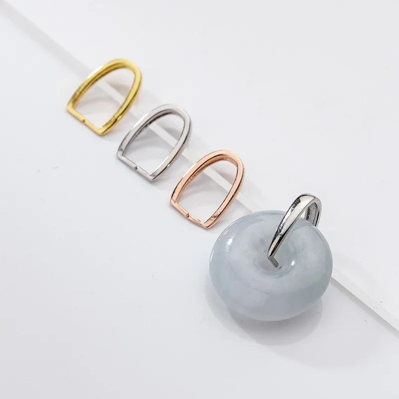 925 Sterling Silver Bail Pendant Connector Pinch Clip Clasp for DIY Craft Making Accessories