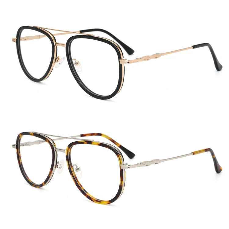 2025 Double-Beam Acetate Optical Eye Glasses Frame for Women Retro Vintage Round Eyeglasses Men Eyewear 18001