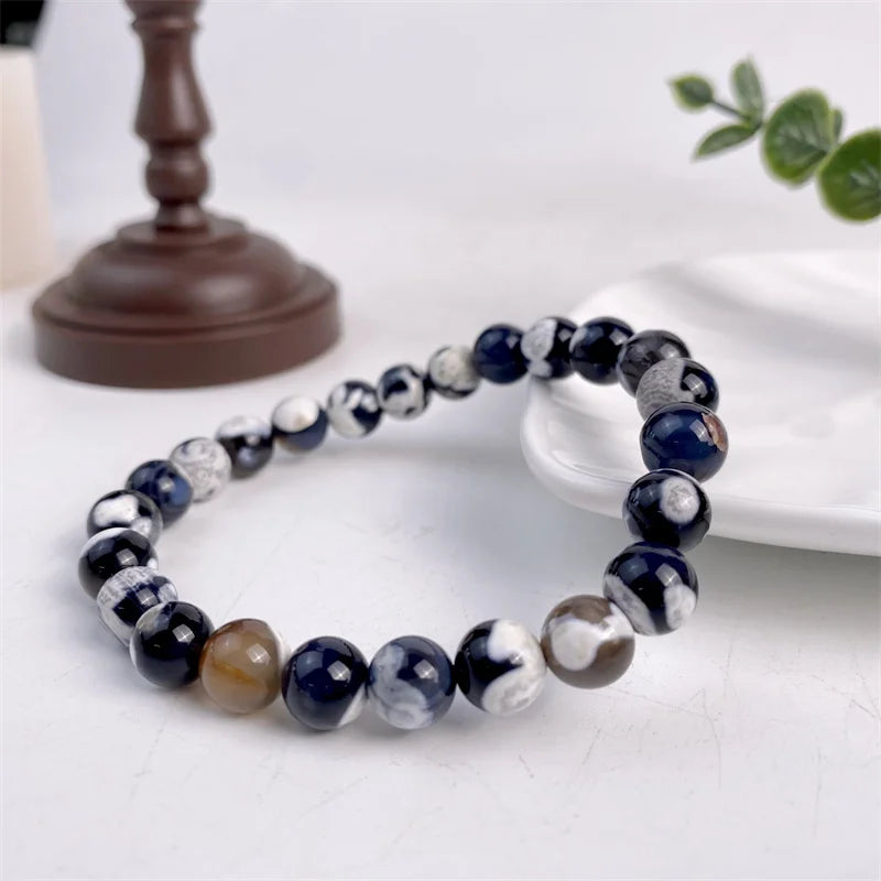 Hotsale Natural Gemstone Polished Beads 8mm Orca Agate Bracelet Jewellery for Women's Beauty Gift