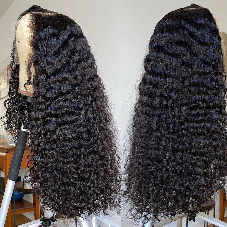 Ready Ship Brazilian 13x4 Full Lace Front 100% Human Hair Wigs 180% Loose Deep Straight Transparent for Remy Long Black Women