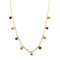 Milskye 925 Sterling Silver Fine Jewelry 18k Gold Plated Cubic Zirconia rainbow Small Pendant Necklace