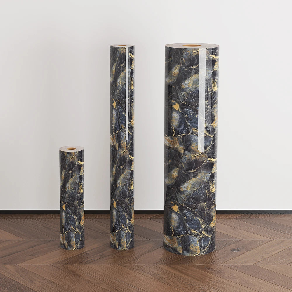 Self-adhesive Waterproof Thick Marble IXPE PET Interior  Stickers Durable Easy Install Wall Panel Roll for Effortless Home Decor