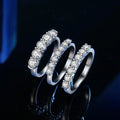 High Quality Engagement Wedding Ring Trendy Jewelry White Gold Plated 925 Sterling Silver Moissanite Eternity Rings