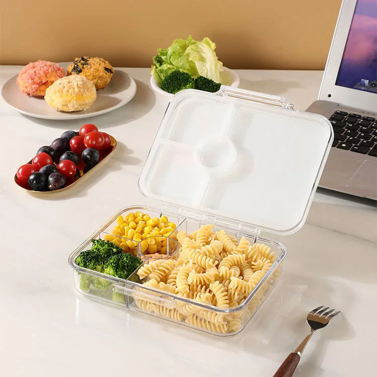 Aohea Wholesale Clear Tritan Plastic Kids Bento Box 4 Compartments Lunch Box 100% Leak Proof Child School Bpa Free Lunchbox