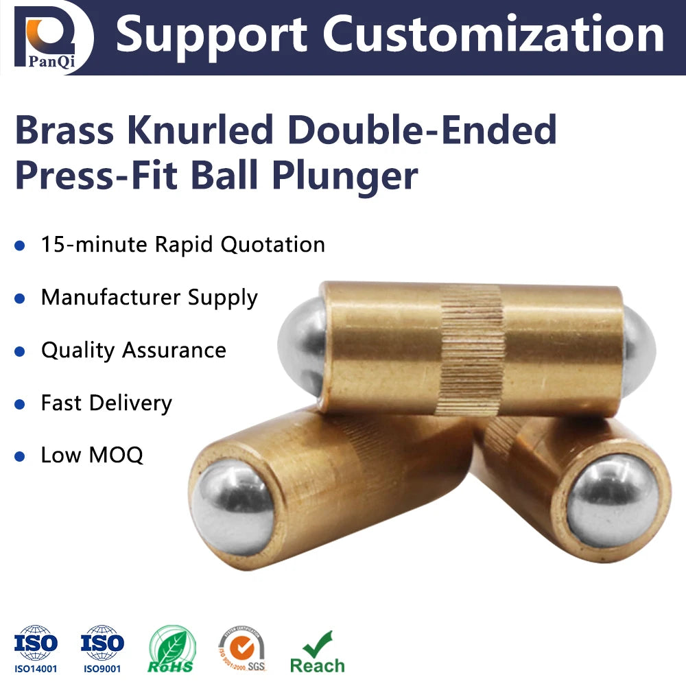 Double-Headed Cylindrical Brass Fasteners Pure Copper Positioning Beads Press-In Type Elastic Ball Head Plunger