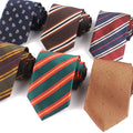 Classic Green Striped Neckties for Men Polyester Custom Tie Wedding Business Suit Men's Neck Tie Fashion Printed Silk Neckties