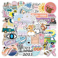 50Pcs New Cute Fresh Vsco Girl Sticker Label for Fridge Table Bottle Piano Guitar Skateboard Laptop Luggage Stickers