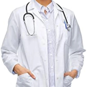 Unisex Lab Coat White Traditional Fit Long Lab Coat with 3 Pockets for Men or Women for Healthcare and Hair Professionals